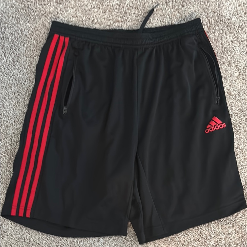 Adidas Men's Black and Red Shorts